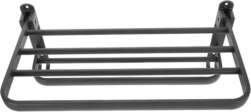 40cm Aluminum Wall Mounted Bathroom Towel Rack with Hooks Space Saving Storage Hanger - Image 1