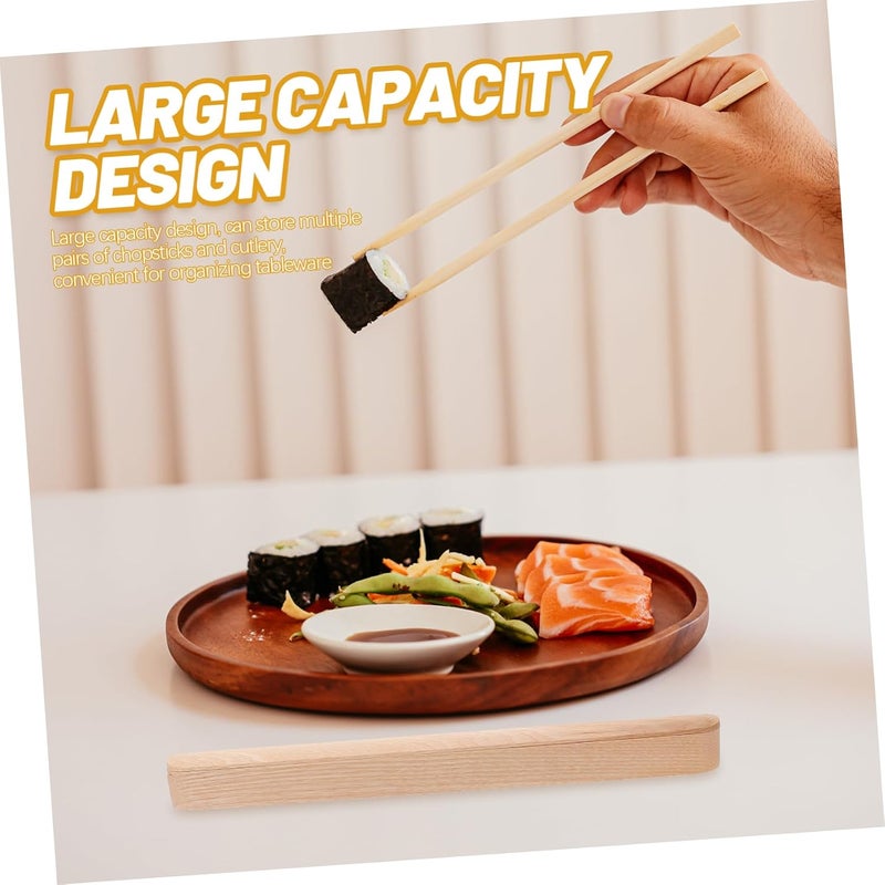 Garneck Wooden Cutlery Organizer Japanese Style Travel Chopsticks Storage Box for Outdoor Use Food-grade Material Scratch-resistant Design for Daily Dining and Gifting - Image 2