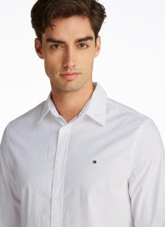 TOMMY HILFIGER Slim Flex Cotton Poplin Kent Collar Shirt  - Image 3