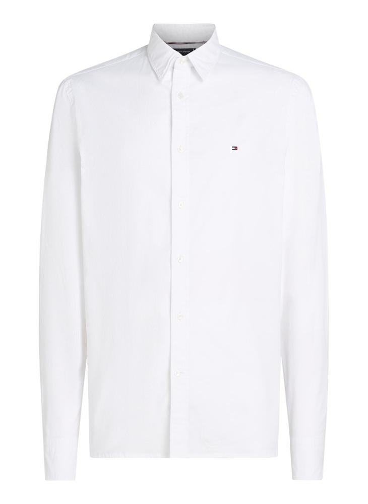 TOMMY HILFIGER Slim Flex Cotton Poplin Kent Collar Shirt  - Image 5