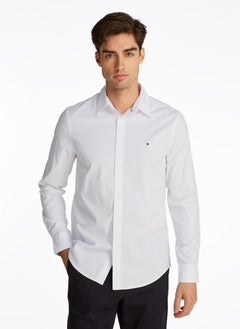 TOMMY HILFIGER Slim Flex Cotton Poplin Kent Collar Shirt  - Image 1