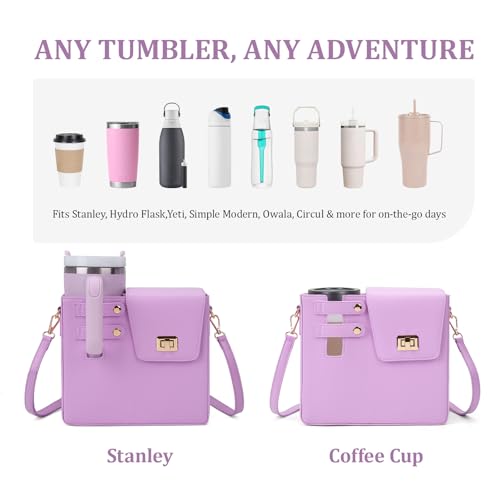 BBIQI Stanley Purse Cup Holder Bag with Strap- Outdoor Portable Crossbody Water Bottle Storage Bag for Stanley Cup Tumbler 40 oz - Image 3