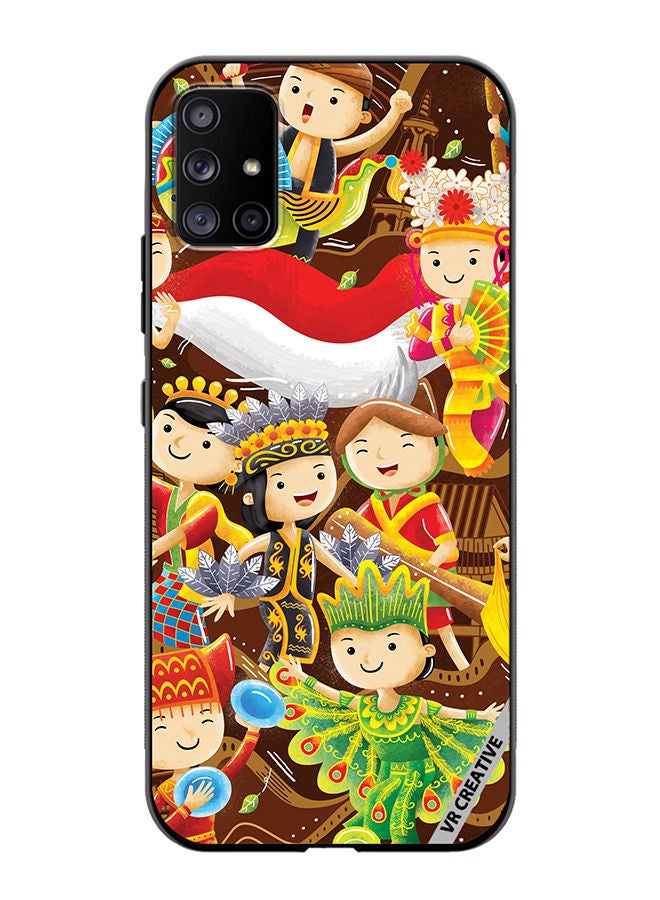 Protective Case Cover For Samsung Galaxy A51 5G Indonesian Cartoon Design Multicolour