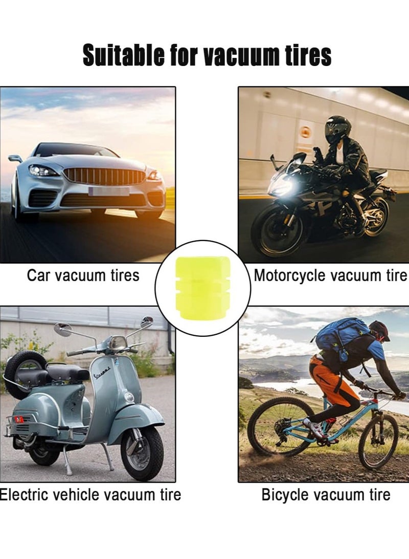 general أغطية صمامات الإطارات المتلألئة للسيارة، 4 قطع تتوهج في الظلام، أغطية مقاومة للتآكل لضغط الإطارات، عالمية للسيارة، الشاحنة، SUV، الدراجات النارية، الدراجة (أصفر) - Image 4