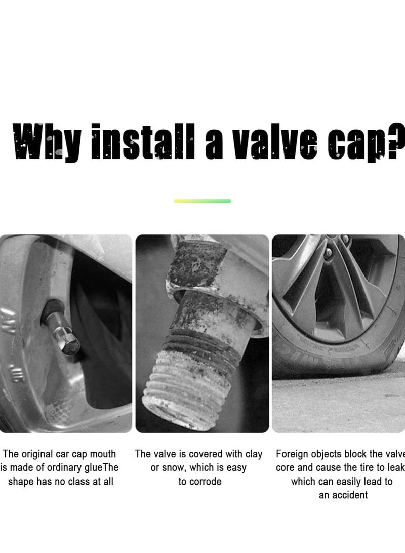 general أغطية صمامات الإطارات المتلألئة للسيارة، 4 قطع تتوهج في الظلام، أغطية مقاومة للتآكل لضغط الإطارات، عالمية للسيارة، الشاحنة، SUV، الدراجات النارية، الدراجة (أصفر) - Image 5