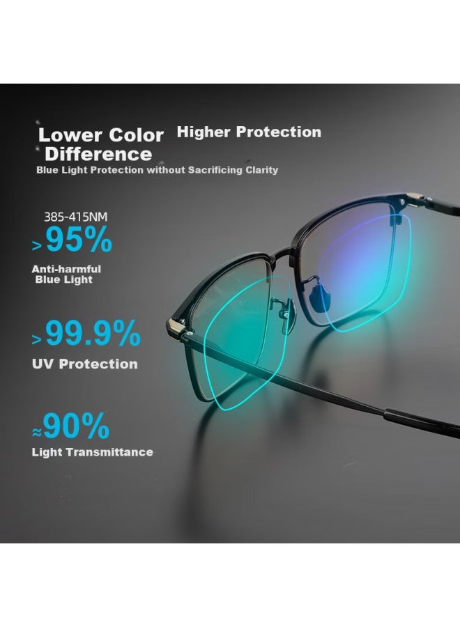 Blutech Anti-blue Light Radiation Protection Classic Business Gl , 95% Blue Light Blocking Lenses - Image 2