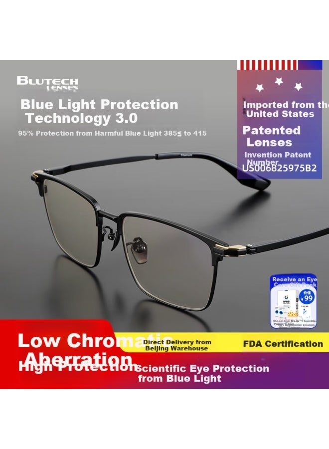 Blutech Anti-blue Light Radiation Protection Classic Business Gl , 95% Blue Light Blocking Lenses - Image 1
