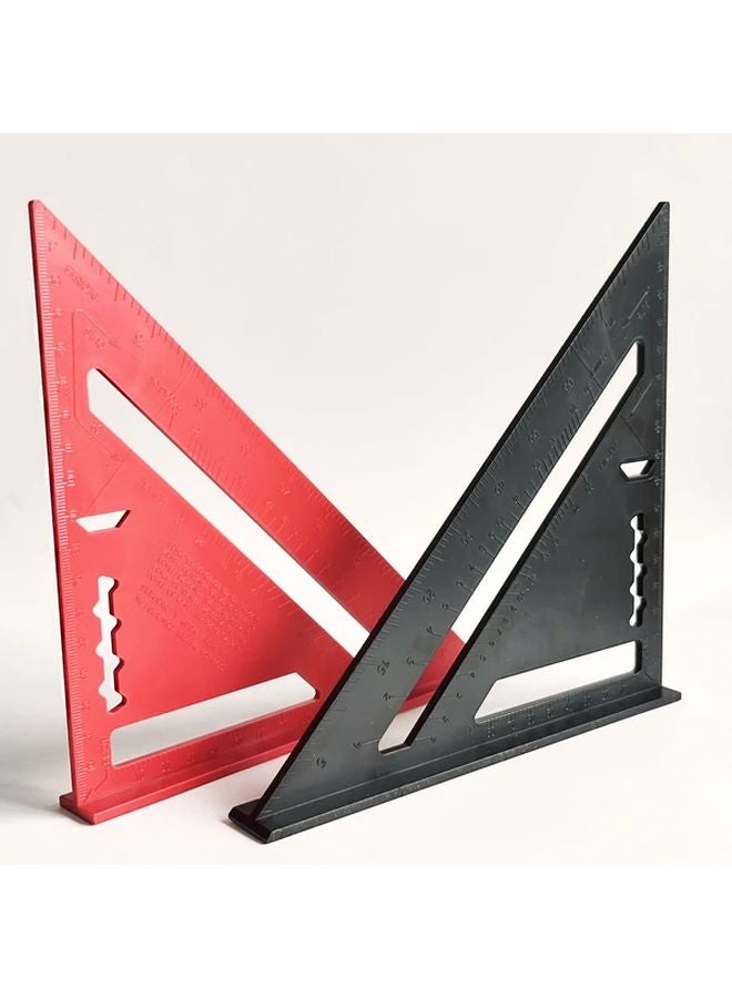 Red 7 Inch Precision Carpentry Square Serrated Edge Ruler For Home Renovation Design Projects - Image 5
