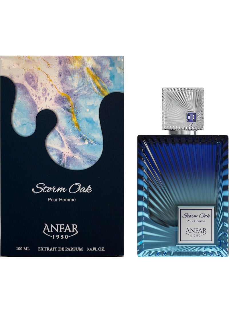 Anfar Storm Oak Extrait de Parfum 100ml – Long Lasting Men’s Woody Citrus Perfume with Mandarin, Saffron & Sage - Image 1