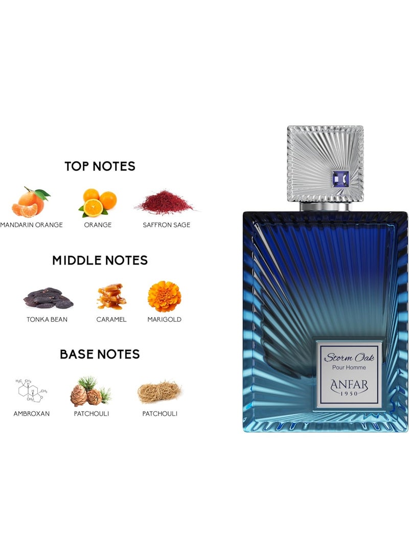Anfar Storm Oak Extrait de Parfum 100ml – Long Lasting Men’s Woody Citrus Perfume with Mandarin, Saffron & Sage - Image 3