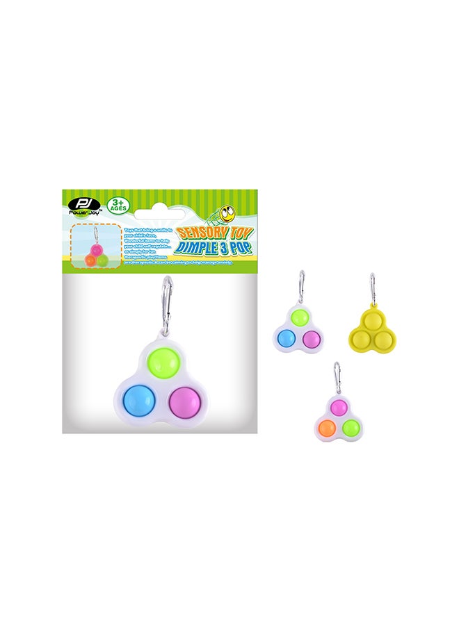 P.Joy Power Joy Sensory Toy Dimple 3 Pop Key Chain 1 Piece, Fidget Toys for Kids Adults, Stress Relief Sensory toys - Image 1