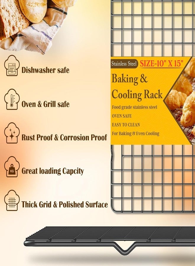 PureBake 1PCS Cooling Racks for Cooking and Baking - 40x25cm Heavy Duty Stainless Steel Wire Rack for Baking, Grilling, Roasting - Oven and Dishwasher Safe - Fits Jelly Roll Sheet Pan (Black) - Image 2