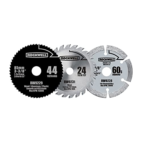 Rockwell مجموعة شفرات دائرية Rockwell RW9232K VersaCut المكونة من 3 قطع، رمادي - Image 5