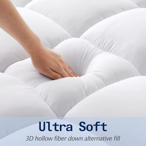 SOPAT Mattress Topper Full Size Extra Thick Mattress Pad 8-21" Deep Pocket Soft Down Alternative Fill Mattress Protector Pillow Top Mattress Cover (54x75 Inches, White) - Image 2