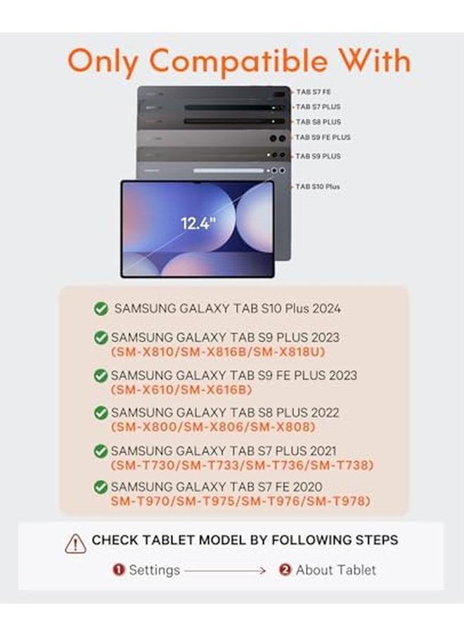 erorex - Keyboard Case For Samsung Galaxy Tab S10 Plus Plus S9 Plus Plus S9 Fe Plus Plus S8 Plus Plus S7 Plus Plus S7 Fe 12.4" Floating Cantilever Magnetic Stand Touchpad And Backlit Pen Holder And Battery Display Black - Image 1