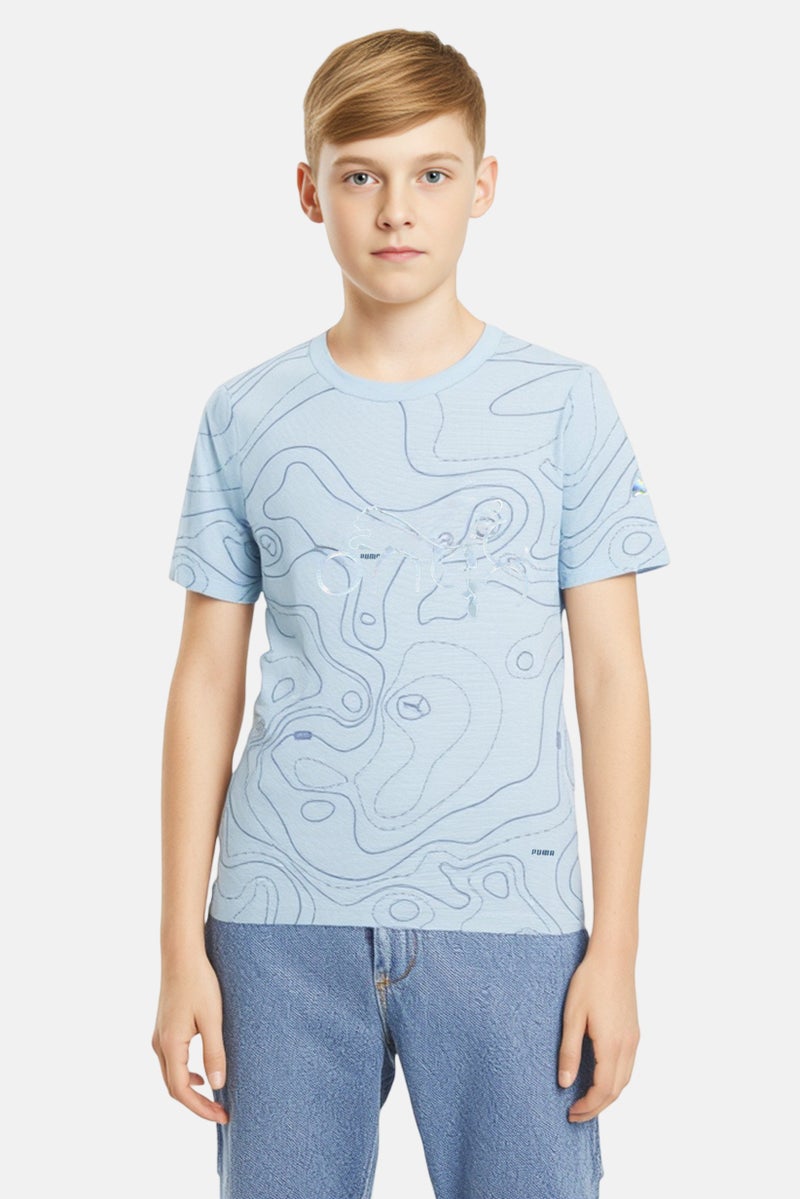 Puma x One8 Kids Boy Graphic Print Short Sleeve Outdoor Top, Multicolor - Image 1