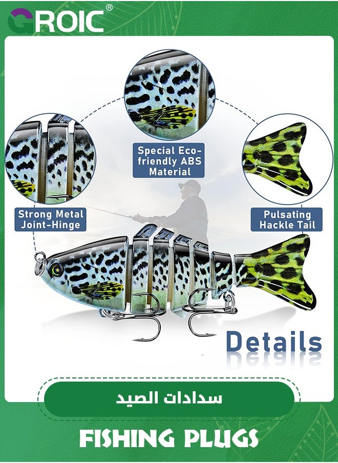 GROIC 3 Pack Fishing Lures Multi Jointed Fish Fishing Kits Slow Sinking Lifelike Swimbait Freshwater and Saltwater Crankbaits for Bass Trout Bass Lures  - Image 4
