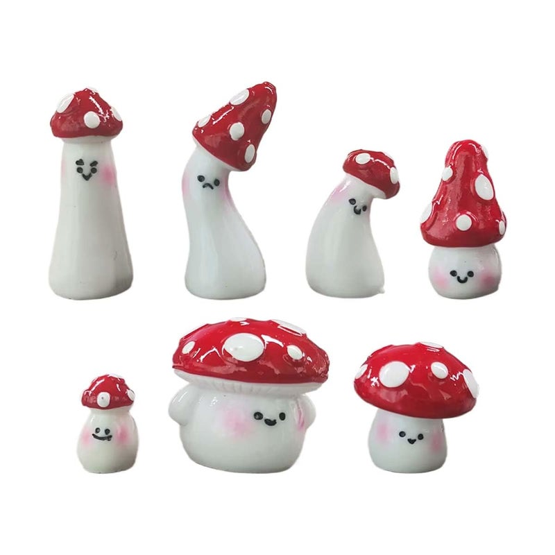 BDZMC 7PCS Mini Mushroom Car Rearview Mirror Accessories Cute Mushroom Car Dashboard Decoration Funny Automotive Interior Ornament for Women Fits Home Office Garden - Image 3
