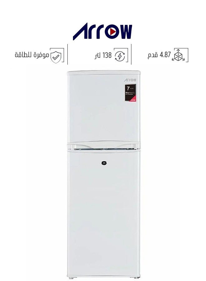 Arrow Double door refrigerator capacity 138 liters - 4.87 cubic meters. Foot - White - RO2-220L - Image 1