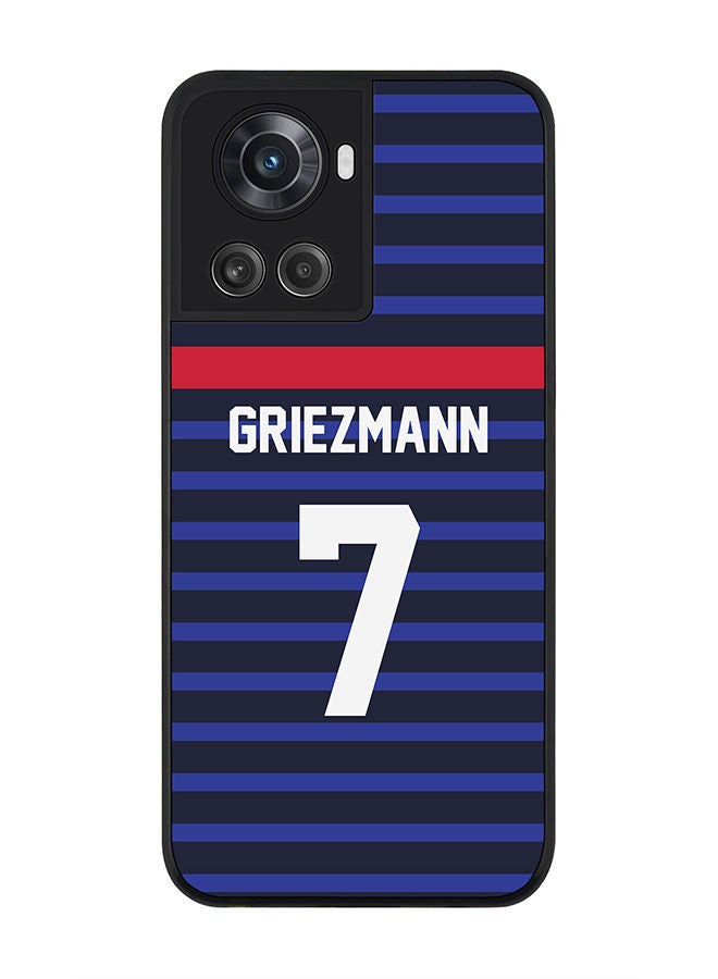 Stylizedd Rugged Black edge case for OnePlus 10R 5G/OnePlus Ace 5G Slim fit Soft Case Flexible Rubber Edges Anti Drop TPU Gel Thin Cover - Football Team - France Player Name - Griezmann - Image 1