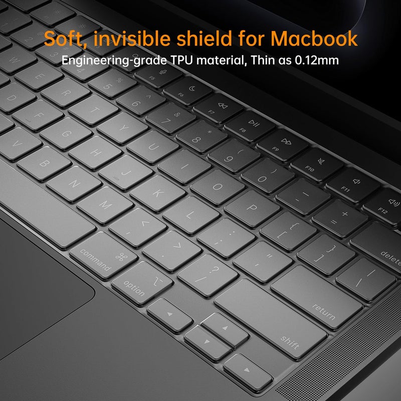 CaseBuy Premium Keyboard Cover Skin for 2026 MacBook Neo 13" A18 Pro Chip with Touch ID, 2026 2025 2024 2023 MacBook Pro 14 16 inch M5 M4 M3 Pro/Max Chip, MacBook Pro M5 Accessories, Space Black - Image 5