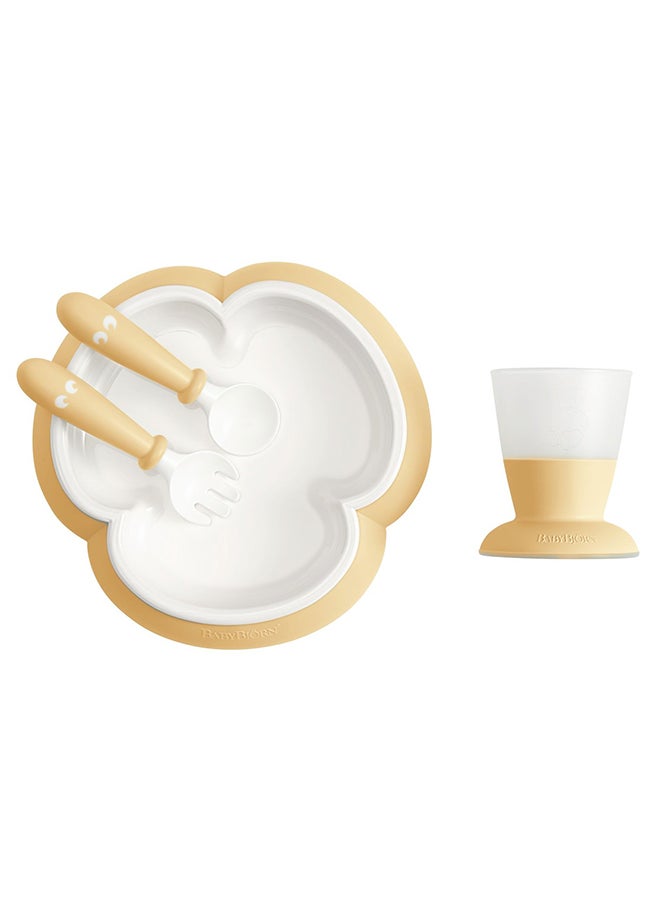 BABYBJORN 4 Pcs Set Baby Feeding Set - Powder Yellow  - Image 1