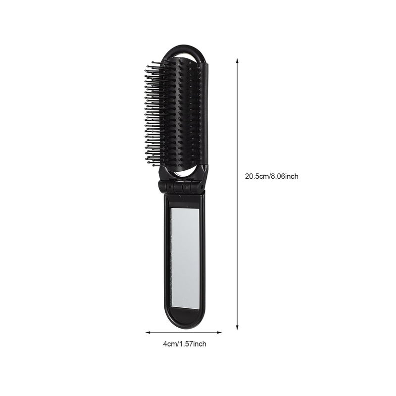 6Pcs Folding Hair Brush with Mirror, Mini Compact Pocket Hair Comb Set for Travel, Car, and Sports Storage, Portable Mixed Colors - Image 2