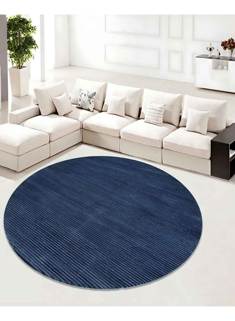 VENICE -100% VISCOSE RUG- 150 CMS ROUND- BLUE