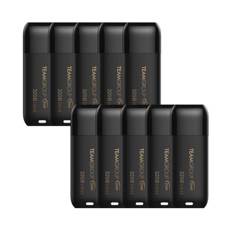 TEAMGROUP C175 32GB 10 Pack USB 32 Gen 1 USB 3130 Flash Thumb Drive External Data Storage Memory Stick Compatible with ComputerLaptop Matte Black TC175332GB23 - Image 2