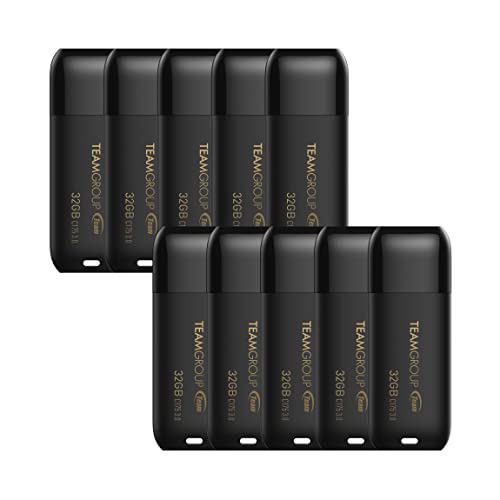 TEAMGROUP C175 32GB 10 Pack USB 32 Gen 1 USB 3130 Flash Thumb Drive External Data Storage Memory Stick Compatible with ComputerLaptop Matte Black TC175332GB23 - Image 1