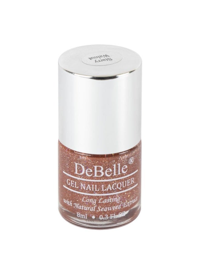 DeBelle Gel Nail Polish Starry Walnut (Glitter Dark Brown Nail Paint)|Non UV - Gel Finish |Chip Resistant | Seaweed Enriched Formula| Long Lasting|Cruelty and Toxic Free| 8ml - Image 3