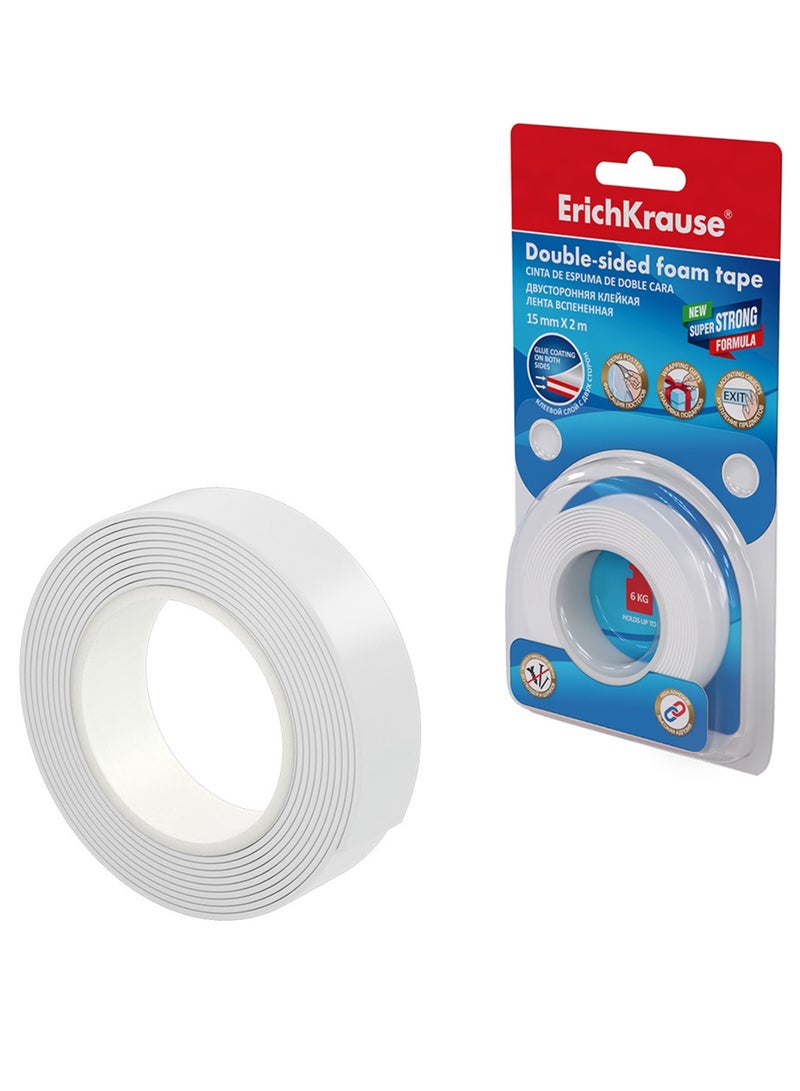شريط لاصق مزدوج الجوانب 15 مم × 2 متر