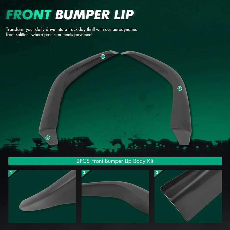SCITOO Front Lower Valance for 2009-2010 Toyota Corolla - Matte Black Bumper Lip Body Kit - Image 3