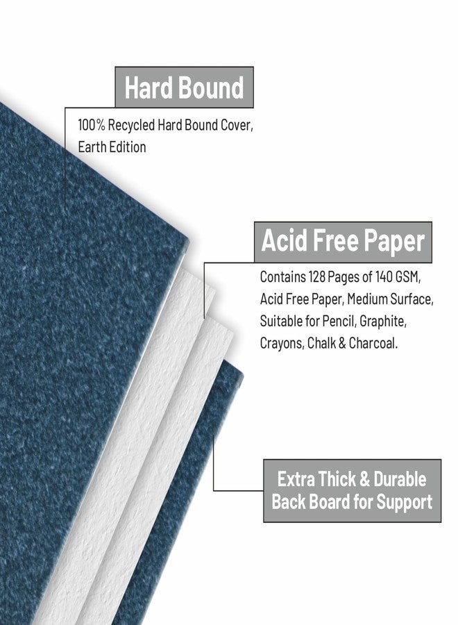 Anupam Earth Sketche Drawing Book A6 | 100% Recycled Hardbound Cove Book | 140 GSM | Acid Free 65 Sheets / 128 Pages | Drawing Sketchbook for Artists and Students | for Dry Techniques - Image 3
