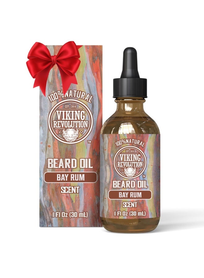 Viking Revolution Bay Rum Beard Oil for Men - Natural Softener and Conditioner with Argan & Jojoba Oils for Strengthening and Moisturizing - Image 1
