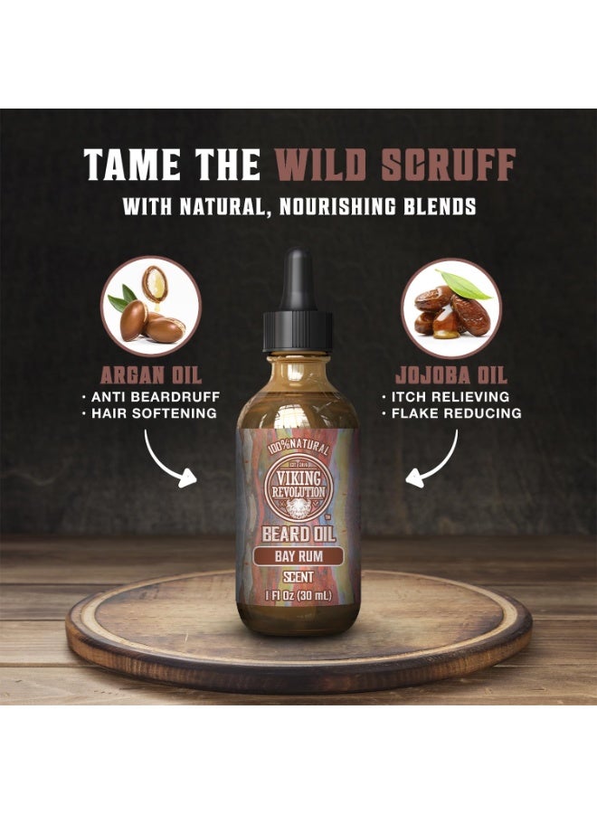 Viking Revolution Bay Rum Beard Oil for Men - Natural Softener and Conditioner with Argan & Jojoba Oils for Strengthening and Moisturizing - Image 4