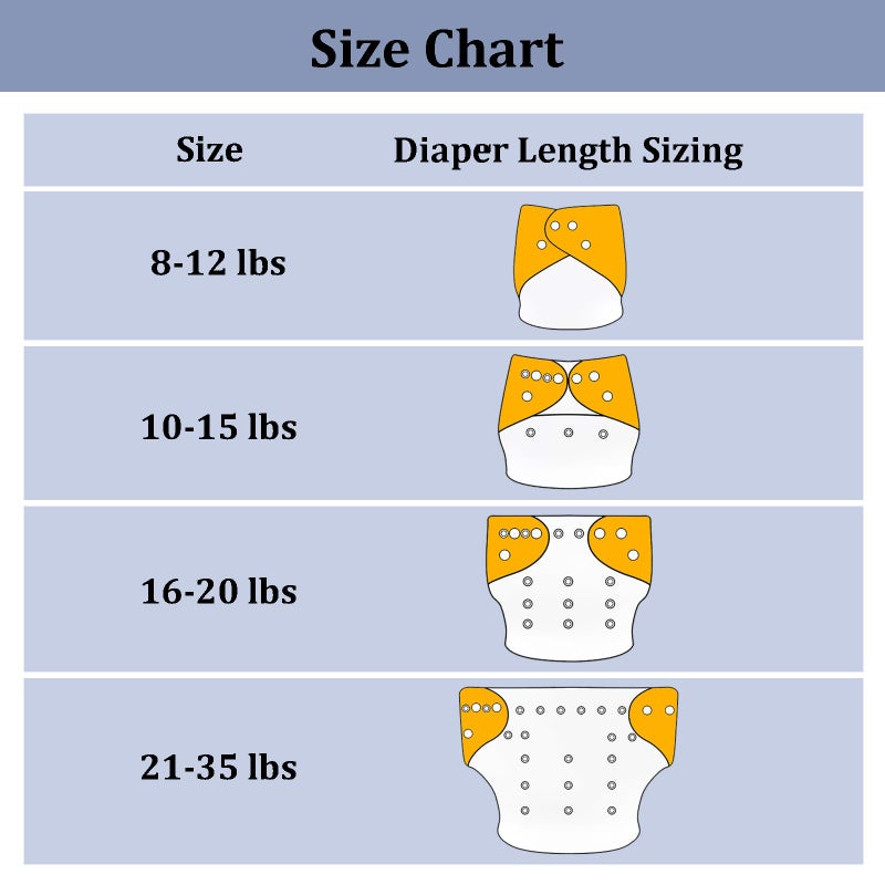 babygoal Baby Boy Cloth Diapers 6 Pack with 6pcs Inserts and Wet Bag, Reusable Waterproof Diaper Covers for Toddlers with Snap Closure - Image 5