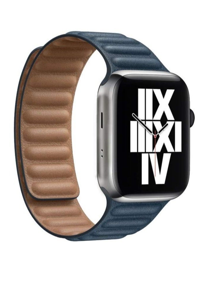Leather Magnetic Replacement Strap Adjustable Wristbands Compatible with Apple Watch Ultra 49mm - Image 1