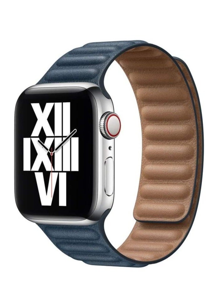 Leather Magnetic Replacement Strap Adjustable Wristbands Compatible with Apple Watch Ultra 49mm - Image 2