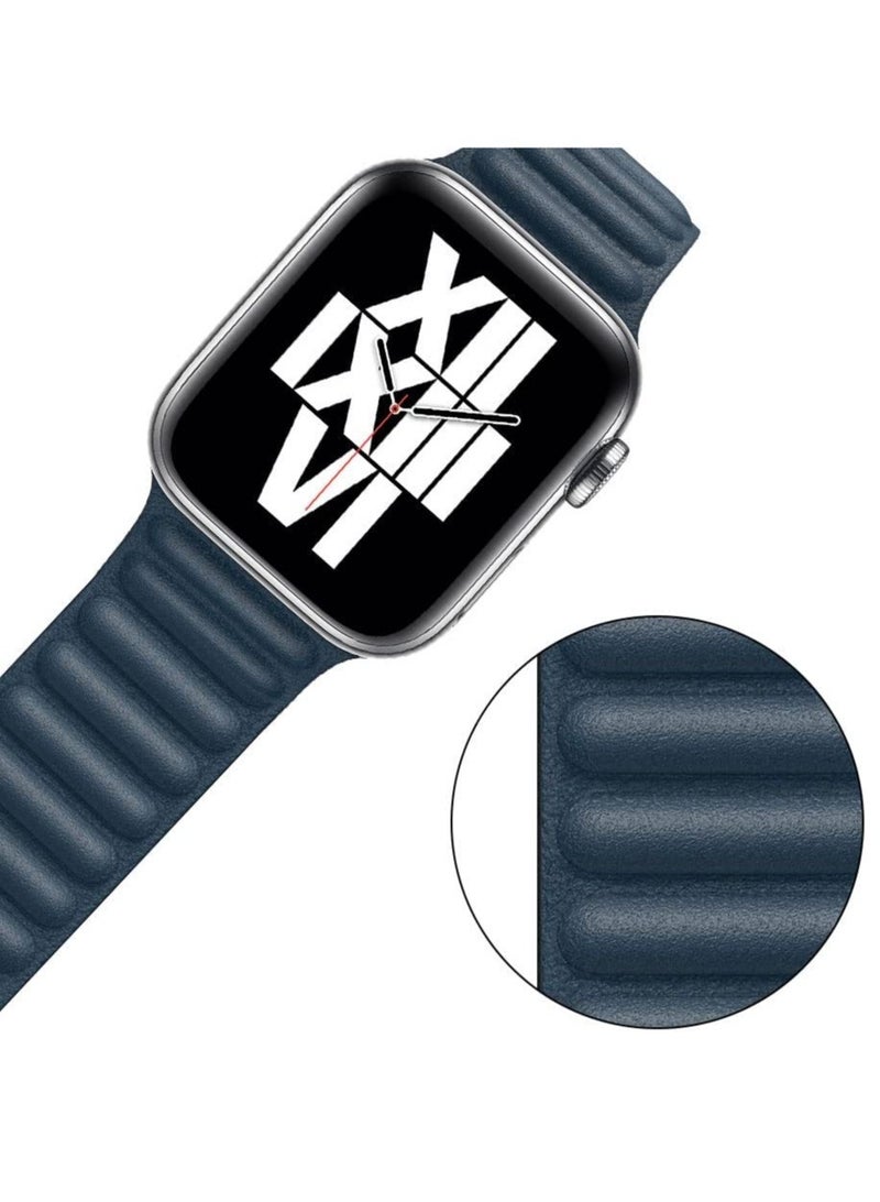 Leather Magnetic Replacement Strap Adjustable Wristbands Compatible with Apple Watch Ultra 49mm - Image 4