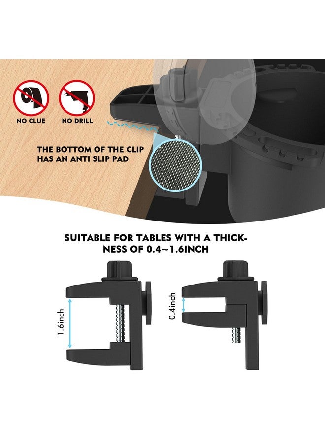 EDSRDUX Desk Cup Holder, Anti-Spill Table Cup Holder for Water Bottles, Wheelchairs, Workstations, Gaming Desk Accessories. (Black, Medium) - Image 3