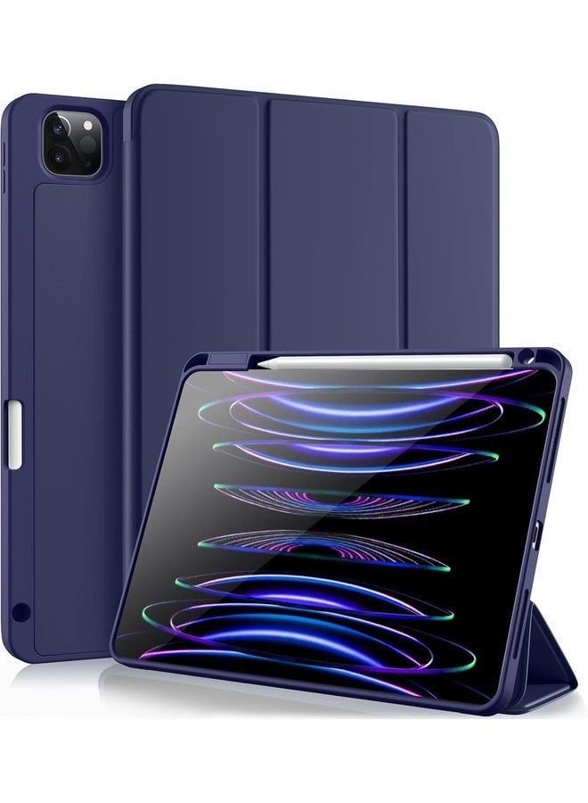 Gravity 2024 iPad Pro 13 Inch Smart Case with Pencil Holder ‚Äì Blue, Touch ID Support & Auto Wake/Sleep Function - Image 1