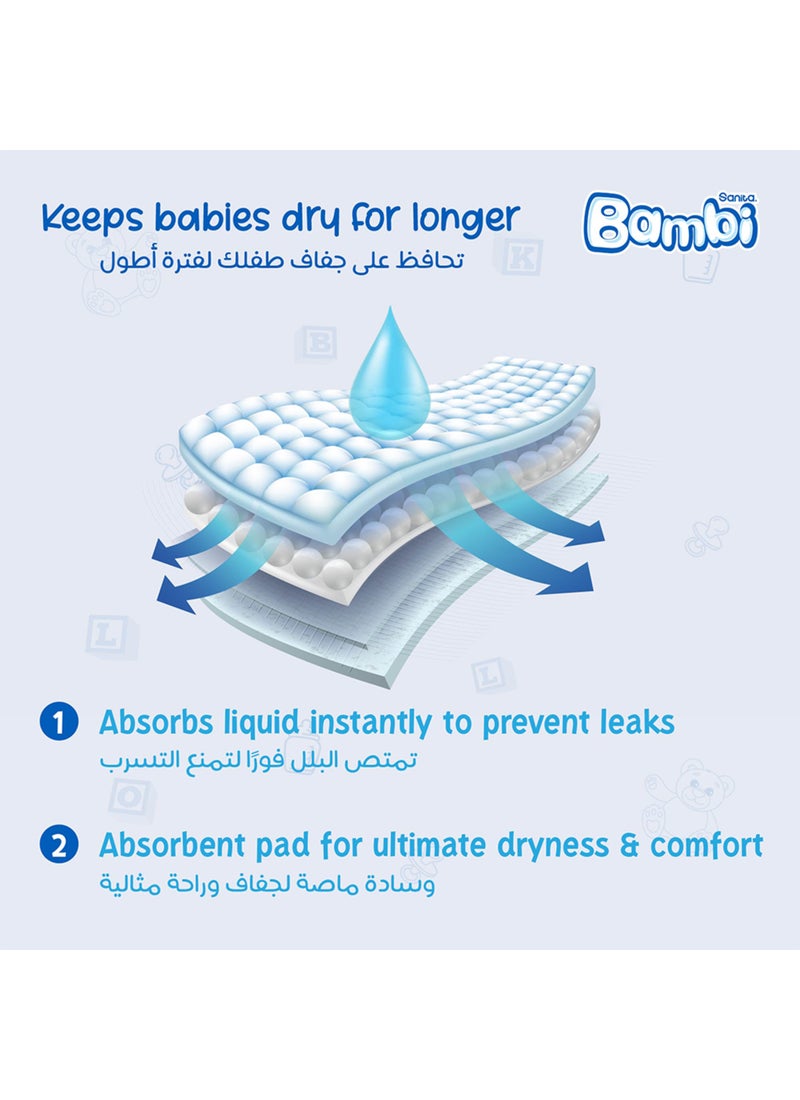 Sanita Bambi Baby Diapers Super Pack Size 5, X-Large, 12-22 KG, 108 Count - Image 3
