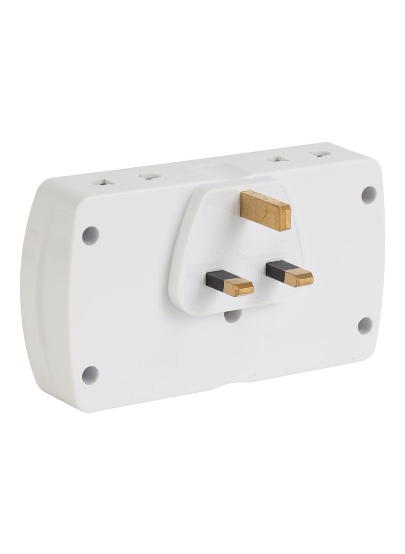 Olsenmark Olsenmark 2 Way Multi Adaptor with 2 USB Ports, OMES1886, Global Compatibility, 2 Port, Compact and Portable Design, Perfect for Travelling, Office, Home, White  - Image 3