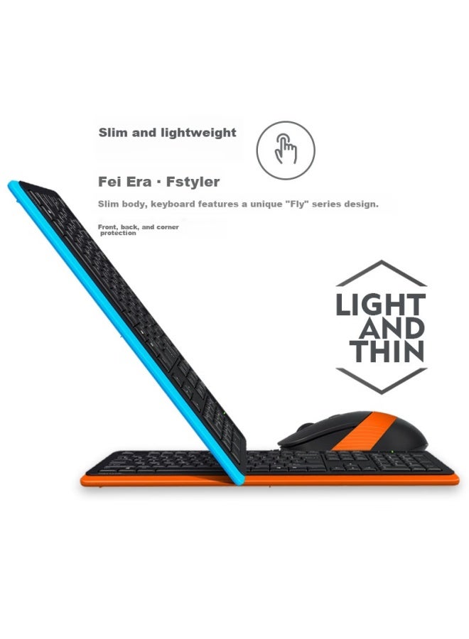 A4TECH مجموعة لوحة مفاتيح وفأرة A4tech F1010 Fei Shidai، مجموعة لوحة مفاتيح وفأرة سلكية، لوحة مفاتيح خارجية من نوع غشاء للمكتب المحمول، أبيض عاجي - Image 2