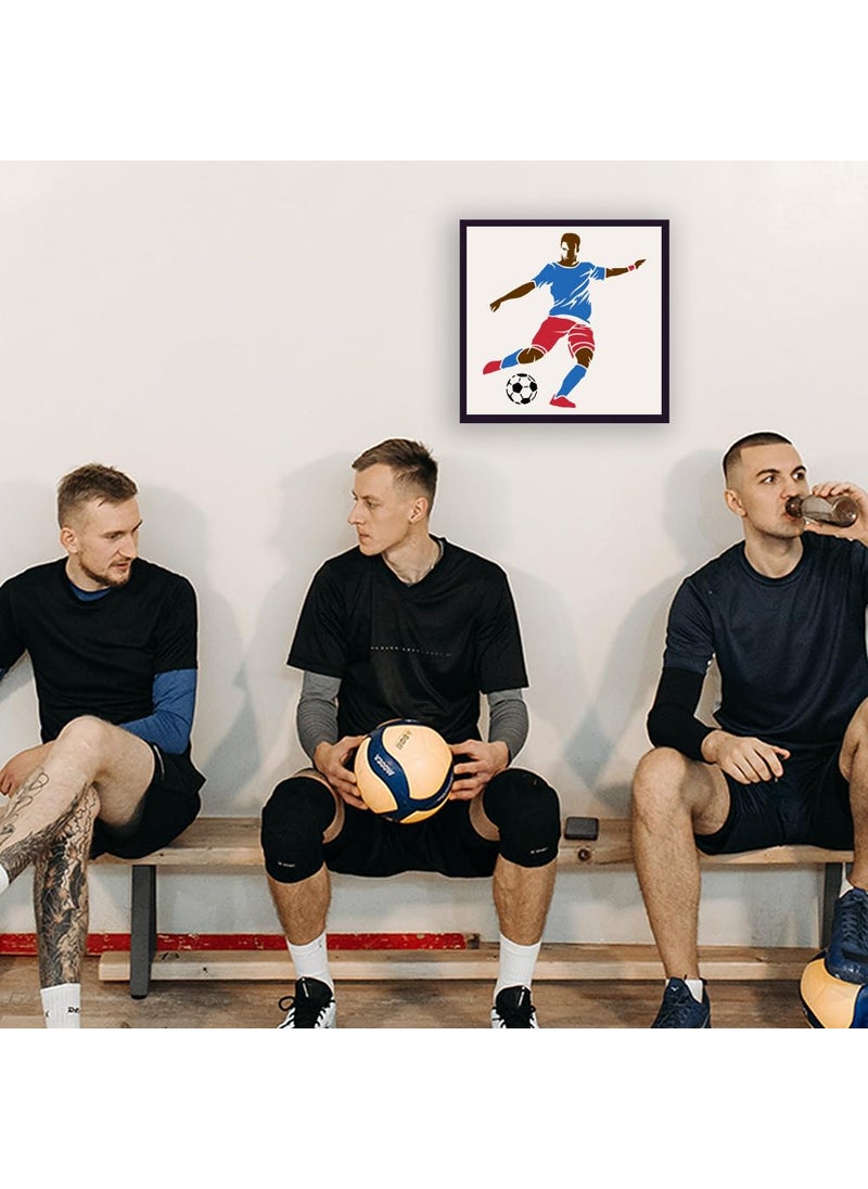 FINGERINSPIRE FINGERINSPIRE Football Player Painting Stencil 11.8x11.8 inch Reusable Soccer Sports Drawing Template Football Sporter Stencil Sport Theme Stencil for Painting on Wood Wall Fabric Paper Furniture  - Image 4