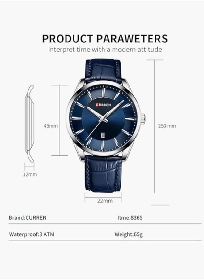CURREN Quartz Man Wristwatch With Leather Strap Band Calendar Indicator Date  Waterproof  - Image 5