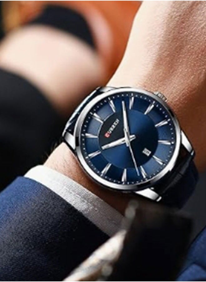 CURREN Quartz Man Wristwatch With Leather Strap Band Calendar Indicator Date  Waterproof  - Image 2