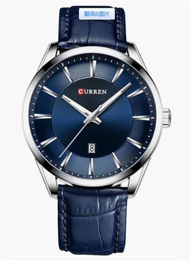 CURREN Quartz Man Wristwatch With Leather Strap Band Calendar Indicator Date  Waterproof  - Image 1