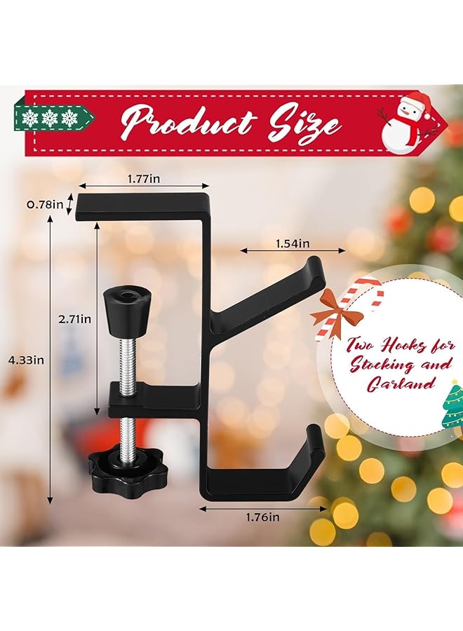 erorex 2 In 1 Mantel Hanger For Garland Adjustable Stocking Hangers For Mantel Weighted Fireplace Garland Hangers Heavy Duty For Door Frame Two Hooks Dual Purpose And Padded Contact Points 3Pcs - Image 2